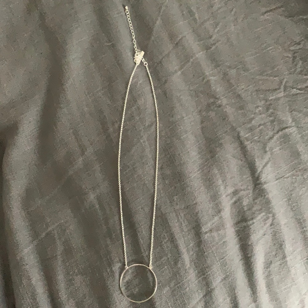 Lele Sadoughi Silver Circle Necklace